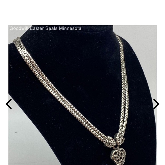 Brighton ❤️ Silver Plated Celtic Heart Knot Necklace With Brighton Bag - Retired - Picture 3 of 7